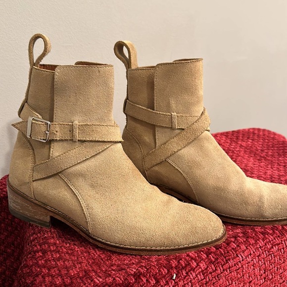 Tan Suede Ankle Boots - Picture 1 of 4